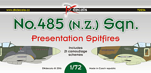 Decal 1/72 No.485 (NZ) Sq. "Presentation Spitfires" (21 camouflage schemes) (DK Decals)