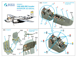 A-26C Invader 3D-Printed & coloured Interior on decal paper (ICM)