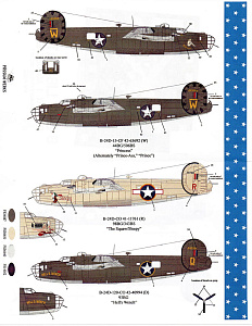 Decal 1/72 Consolidated B-24D Liberators Ploesti Raid 1st Aug 1943 (4) (Possum Werks)