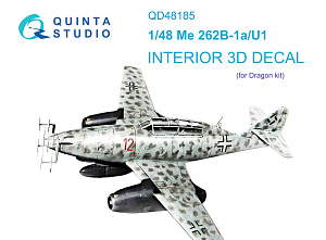 Me 262B-1a/U1 3D-Printed & coloured Interior on decal paper (Dragon)