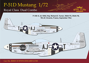 Model kit 1/72 North-American P-51D Mustang DUAL COMBO (ROYAL CLASS) (Eduard kits)