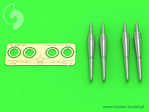 Aircraft detailing sets (brass) 1/72 Hawker Typhoon Mk.IB late type cannons with covered barrels (4 pcs)