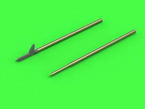 Aircraft detailing sets (brass) 1/72 Grumman F4F-3 Wildcat LATE - .50 Browning gun barrels with round holes & Pitot Tube (two options) 