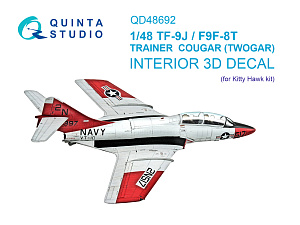 TF-9J/F9F-8T Twin Cougar/Twogar 3D-Printed & coloured Interior on decal paper (Kitty Hawk)