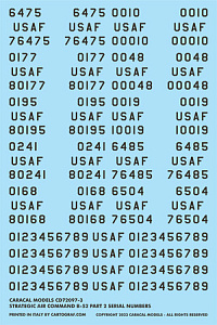 Decal 1/72 Strategic Air Command Boeing B-52G/H Stratofortress - Part 2 (Caracal Models)