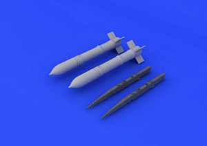 Additions (3D resin printing) 1/48 Soviet Air Force S-24 rocket (designed to be used with Eduard kits)