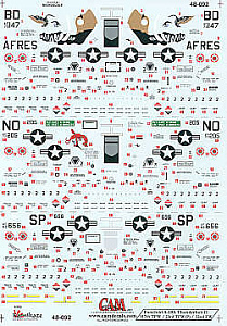 Decal 1/48 Fairchild A-10A Thunderbolt II (3) (CAM)