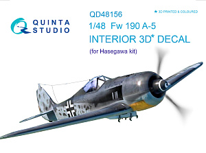 FW 190A-5  3D-Printed & coloured Interior on decal paper (for Hasegawa kit)