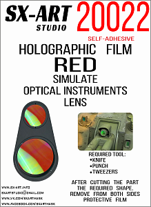 Holographic film for imitation lenses of optical devices (red) (SX-Art)