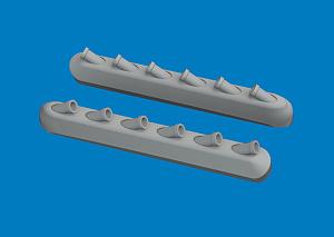 Additions (3D resin printing) 1/72 North-American P-51D Mustang exhaust stacks with fairing (3D-Printed) 1/72 (designed to be used with Arma Hobby kits)