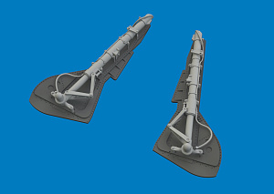 Additions (3D resin printing) 1/48 Focke-Wulf Fw-190A-8 undercarriage legs (3D-Printed) 1/48 (designed to be used with Eduard kits)