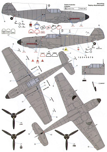 Decal 1/32 Messerschmitt Bf-109E-4 (5) Black (Techmod)