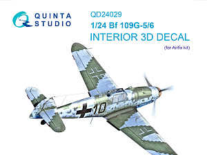 Bf 109G-5/Bf 109G-6 3D-Printed & coloured Interior on decal paper (Airfix)