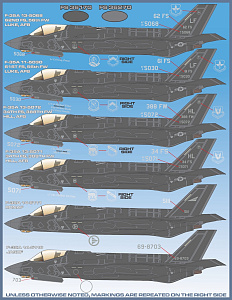 Decal 1/32 'F-35 Anthology, Big Scale Lightning IIs'  (Furball Aero-Design)