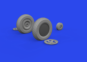 Additions (3D resin printing) 1/48      Republic P-47D wheels with cross tread (designed to be used with MiniArt kits) 