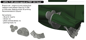 Additions (3D resin printing) 1/48 Curtiss P-40N Warhawk radiators upgrade set (3d-printed) 1/48 (designed to be used with Eduard kits)