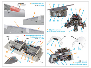 RF-4C Phantom II (late without DMAS) 3D-Printed & coloured Interior on decal paper (Hasegawa) (Small version) (with 3D-printed resin parts)