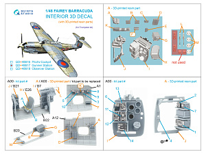 Fairey Barracuda Gunner Station 3D-Printed & coloured Interior on decal paper (Trumpeter) (with 3D-printed resin parts)