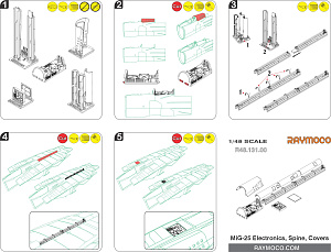 Additions (3D resin printing) 1/48 Collection of 4 sets for MiG-25 (Radar) (Raymoco)