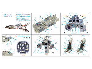 Tornado IDS Italian 3D-Printed & coloured Interior on decal paper (Revell) (with 3D-printed resin parts)