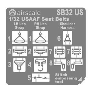 1/32 USAAF seatbelts WWII (Airscale)