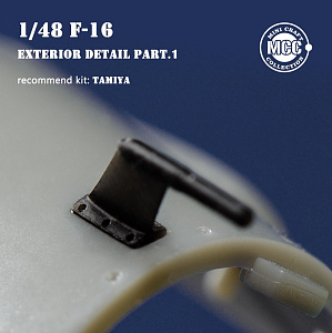 Additions (3D resin printing) 1/48 Lockheed-Martin F-16C/F-16CJ Fighting Falcon Exterior Detail Part 1 (3D-Printed) (designed to be used with Tamiya kits)