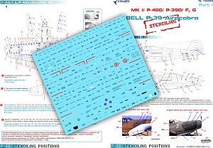 Decal 1/72 Bell Р-39 Stenciling  Part I (MK I, P-400, P-39 D) (Colibri Decals)