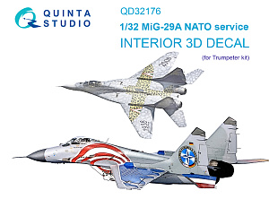 MiG-29A NATO service 3D-Printed & coloured Interior on decal paper (Trumpeter)