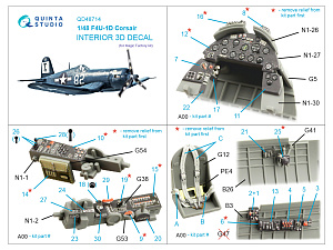 F4U-1D Corsair 3D-Printed & coloured Interior on decal paper (Magic Factory)