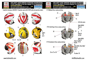 Decal 1/32 F-14A Helmet & dress sewing markings (HAD)