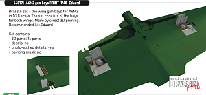 Additions (3D resin printing) 1/48        Mitsubishi A6M2 Zero gun bays 3D-Printed (designed to be used with Eduard kits) 
