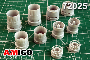 Additions (3D resin printing) 1/72 AL-41F1S Su-35S engine nozzle (Amigo Models)