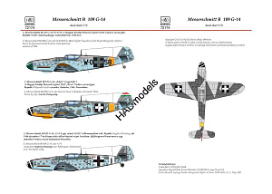 Decal 1/72 Messerschmitt Bf 109 G-2/G-4 (2x camo) (HAD)