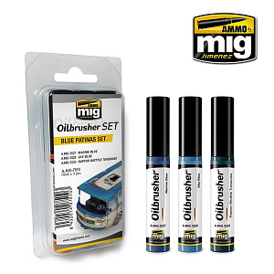 Blue Patinas OILBRUSHER SET (Ammo Mig) (3x10ml) 