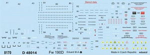 Decal 1/48 Fw 190D stencils