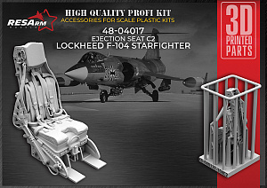Additions (3D resin printing) 1/48 C2 Lockheed F-104 Starfighter catapult seat (RESArm)