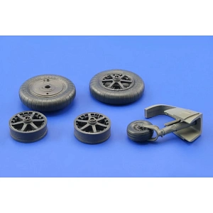 Additions (3D resin printing) 1/32      Messerschmitt Bf-109E-3/Bf-109E-4 wheels with weighted tyre effect (designed to be used with Eduard kits) 