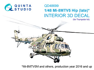 Mi-8MTV5 (late) 3D-Printed & coloured Interior on decal paper (Trumpeter)
