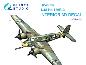 Hs 129B-3 3D-Printed & coloured Interior on decal paper (Takom)