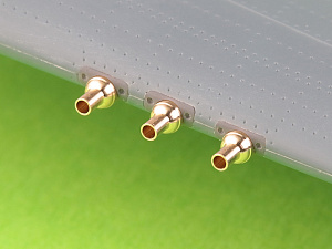 Aircraft detailing sets (brass) 1/48 Curtiss P-40E - gunsight & Pitot Tube & Browning .50 blast tubes with adapter (designed to be used with Eduard model kits)