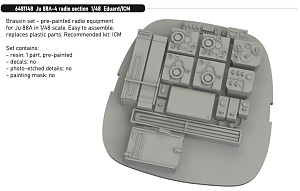 Additions (3D resin printing) 1/48 Junkers Ju-88A-4 radio section 1/48 (designed to be used with Eduard and ICM UA UK kits)