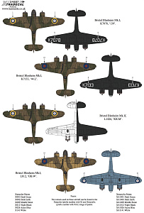 Decal 1/48 Bristol Blenheim Mk.I/Mk.IF (4) (Xtradecal)