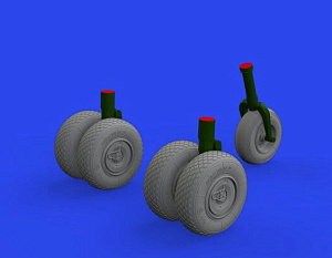 Additions (3D resin printing) 1/48 Heinkel He-219A-7 'UHU' wheels with weighted tyre effect (designed to be used with Tamiya kits) 