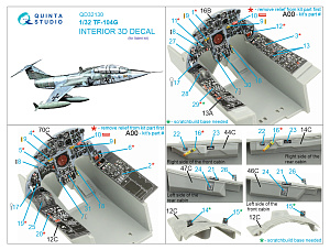 3D Декаль интерьера кабины TF-104G (Italeri)