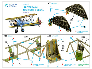 PT-13 Kaydet 3D-Printed & coloured Interior on decal paper (Roden)