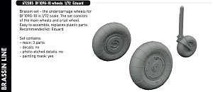 Additions (3D resin printing) 1/72 esserschmitt Bf-109G-10 wheels 1/72 (designed to be used with Eduard kits)