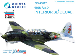 Su-2 3D-Printed & coloured Interior on decal paper (for Zvezda kits)