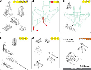 Additions (3D resin printing) 1/48 Collection of 5 sets for F-15 C/E (GWH) (Raymoco)