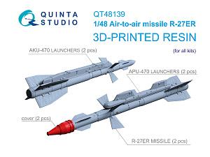 R-27ER Air-to-Air Missiles with Launchers, 2 pcs (for all kits)