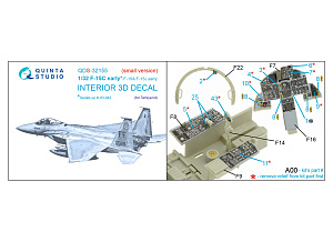 F-15C Early/F-15A/F-15J early 3D-Printed & coloured Interior on decal paper (Tamiya) (small version)